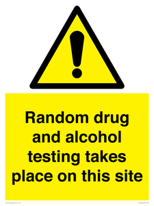 Random drug and alcohol testing takes place on this site